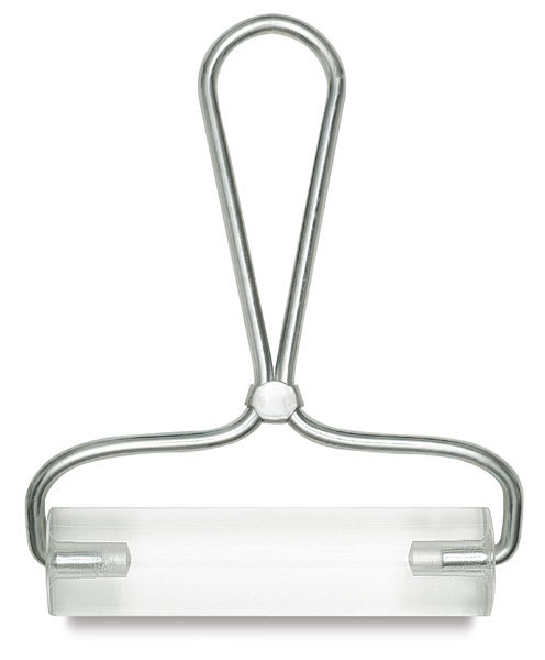 Open in modal - Acrylic Brayer - Clear acrylic brayer shown with upright handle