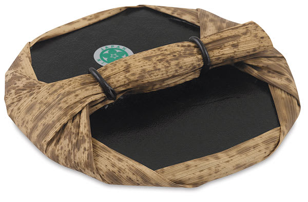 Open in modal - Yasutomo Bamboo Baren - Angled top view of Baren showing handle