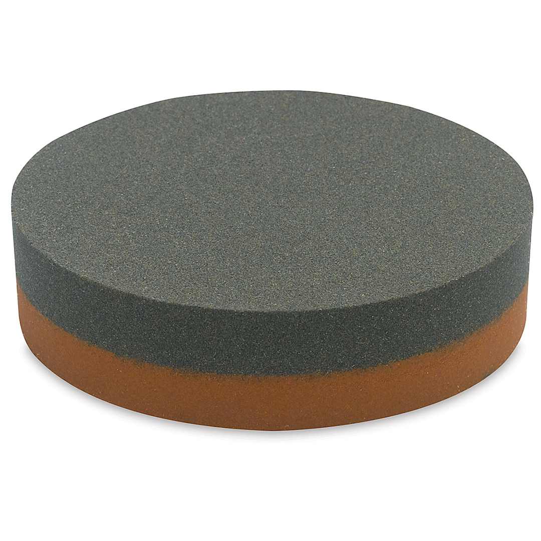 Open in modal - Double-Sided India Sharpening Stone -  Medium/Fine Grit, 4" Diameter x 1",