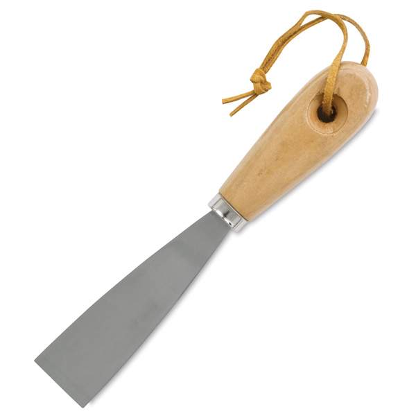 Open in modal - Art Alternatives Artist Work Knife - Angled view of knife with leather thong for hanging