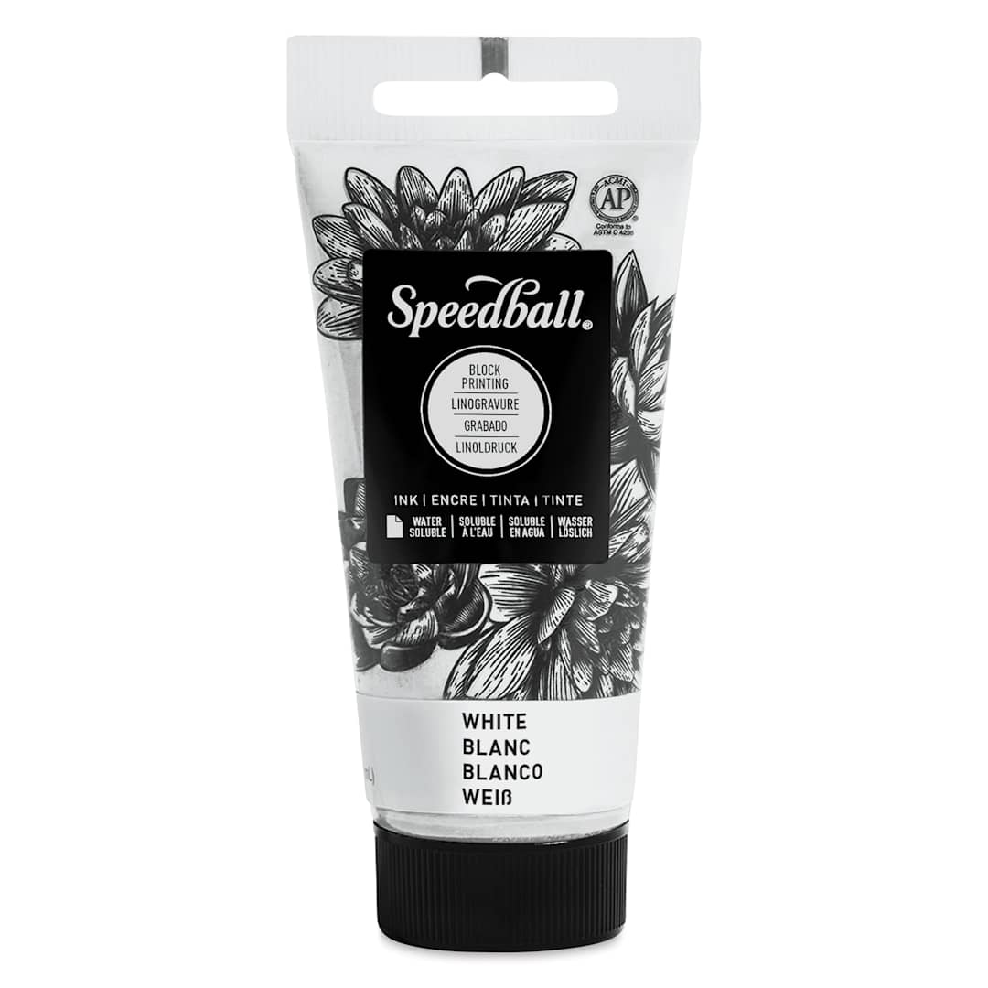 Open in modal - Speedball Water-Soluble Block Printing Ink - White, 1.25 oz
