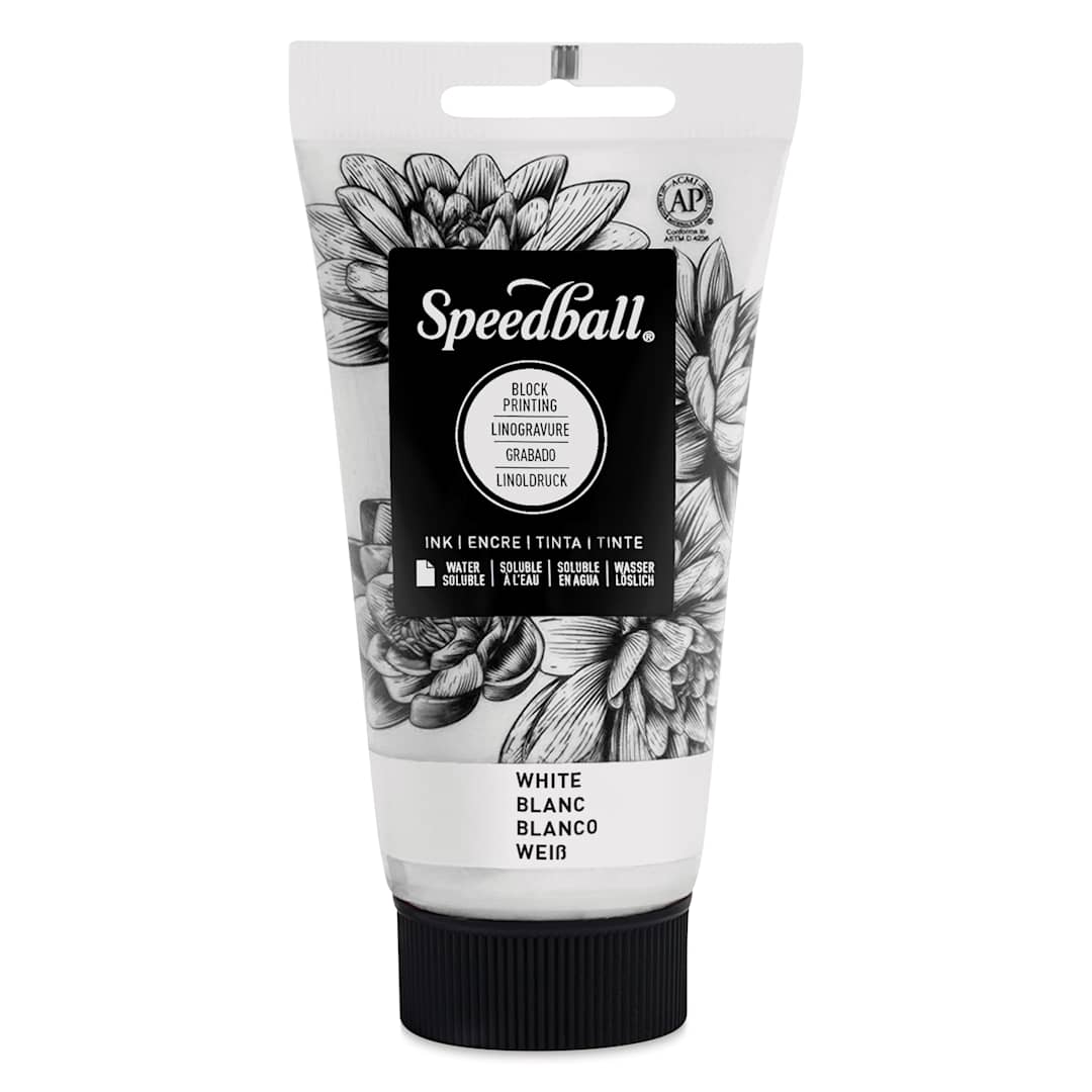 Open in modal - Speedball Water-Soluble Block Printing Ink - White, 2.5 oz