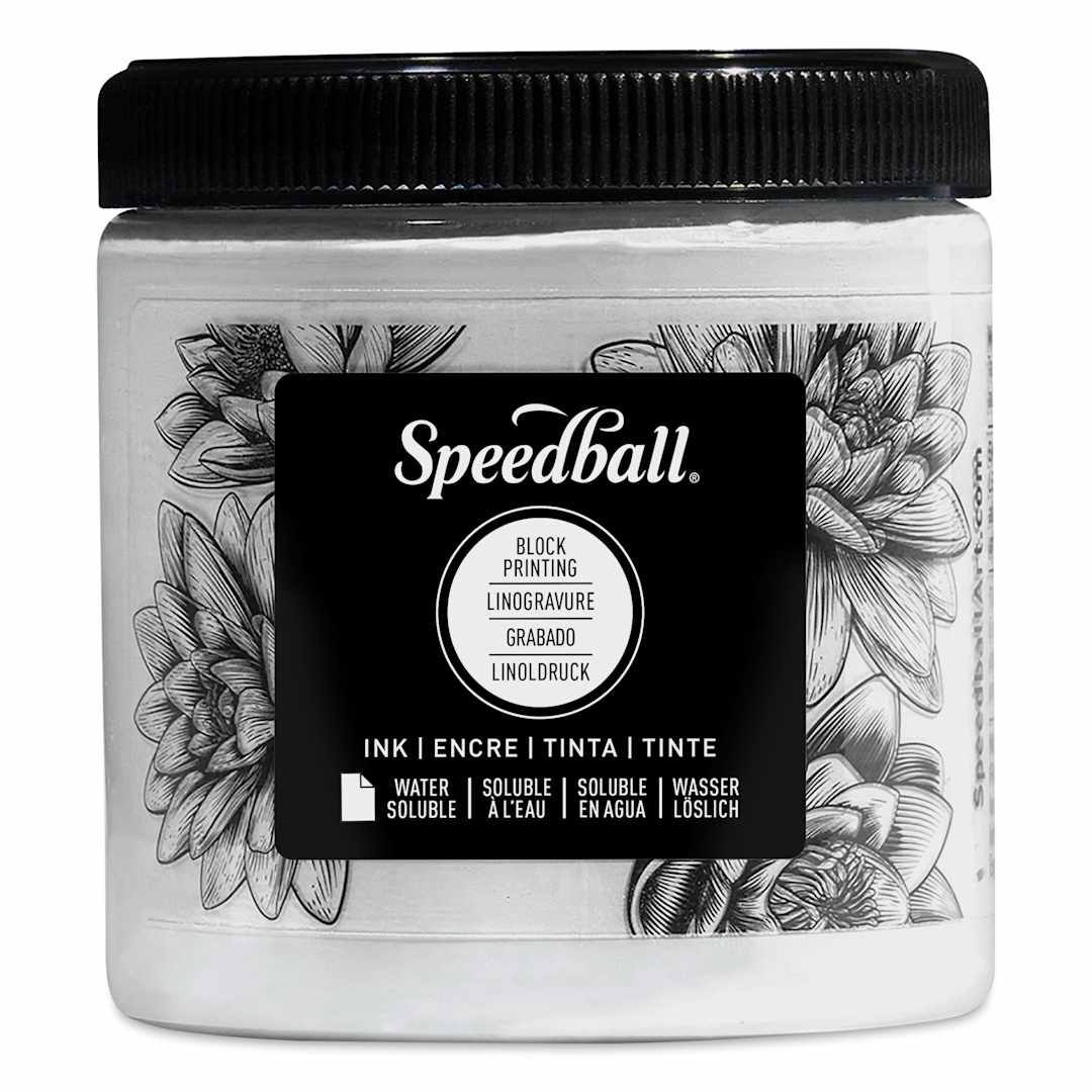 Open in modal - Speedball Water-Soluble Block Printing Ink - White, 8 oz