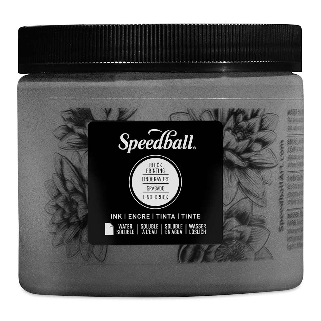 Open in modal - Speedball Water-Soluble Block Printing Ink - Pewter (Metallic), 16 oz