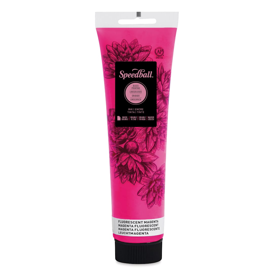 Open in modal - Speedball Water-Soluble Block Printing Ink- Fluorescent Magenta, 5 oz