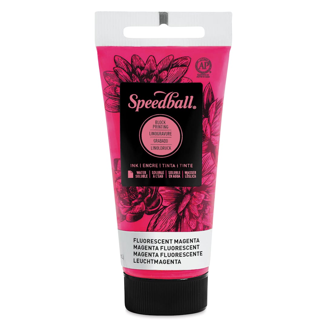 Open in modal - Speedball Water-Soluble Block Printing Ink - Fluorescent Magenta, 1.25 oz