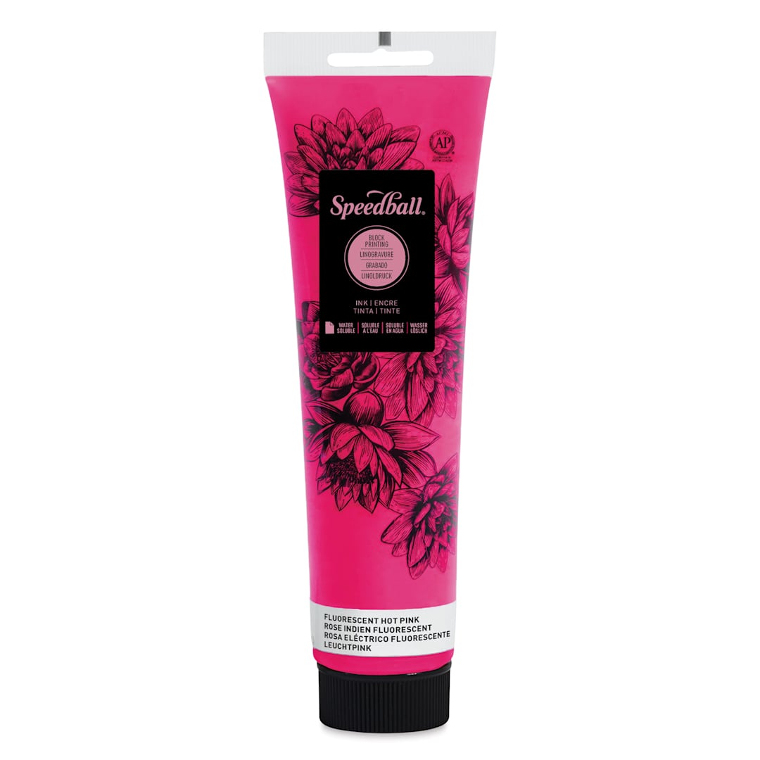 Open in modal - Speedball Water-Soluble Block Printing Ink - Fluorescent Hot Pink, 5 oz