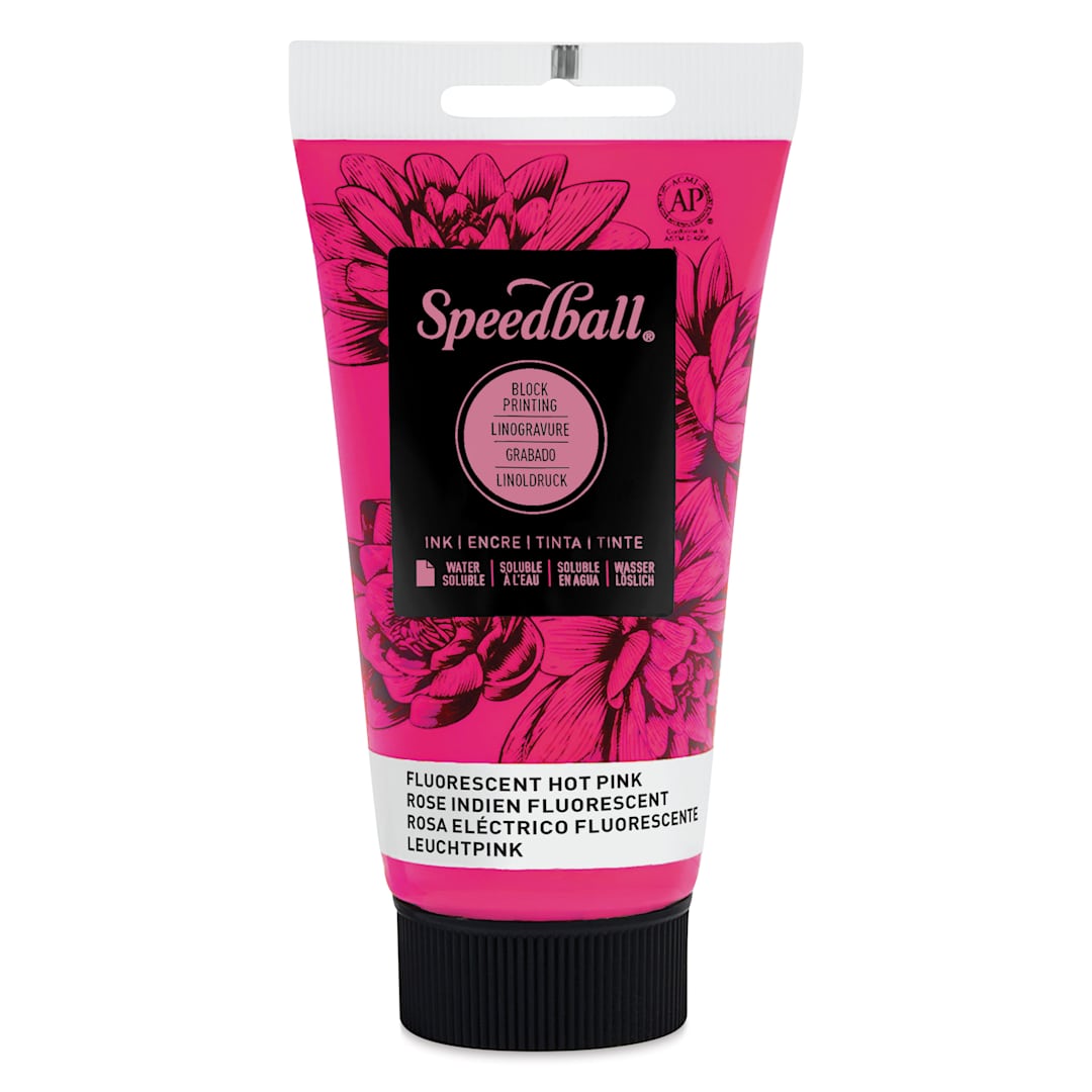 Open in modal - Speedball Water-Soluble Block Printing Ink - Fluorescent Hot Pink, 2.5 oz