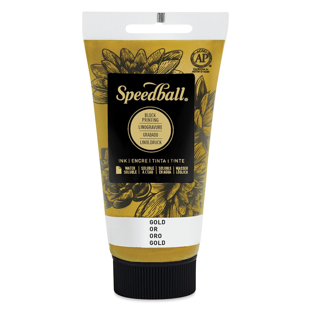 Open in modal - Speedball Water-Soluble Block Printing Ink - Gold (Metallic), 2.5 oz