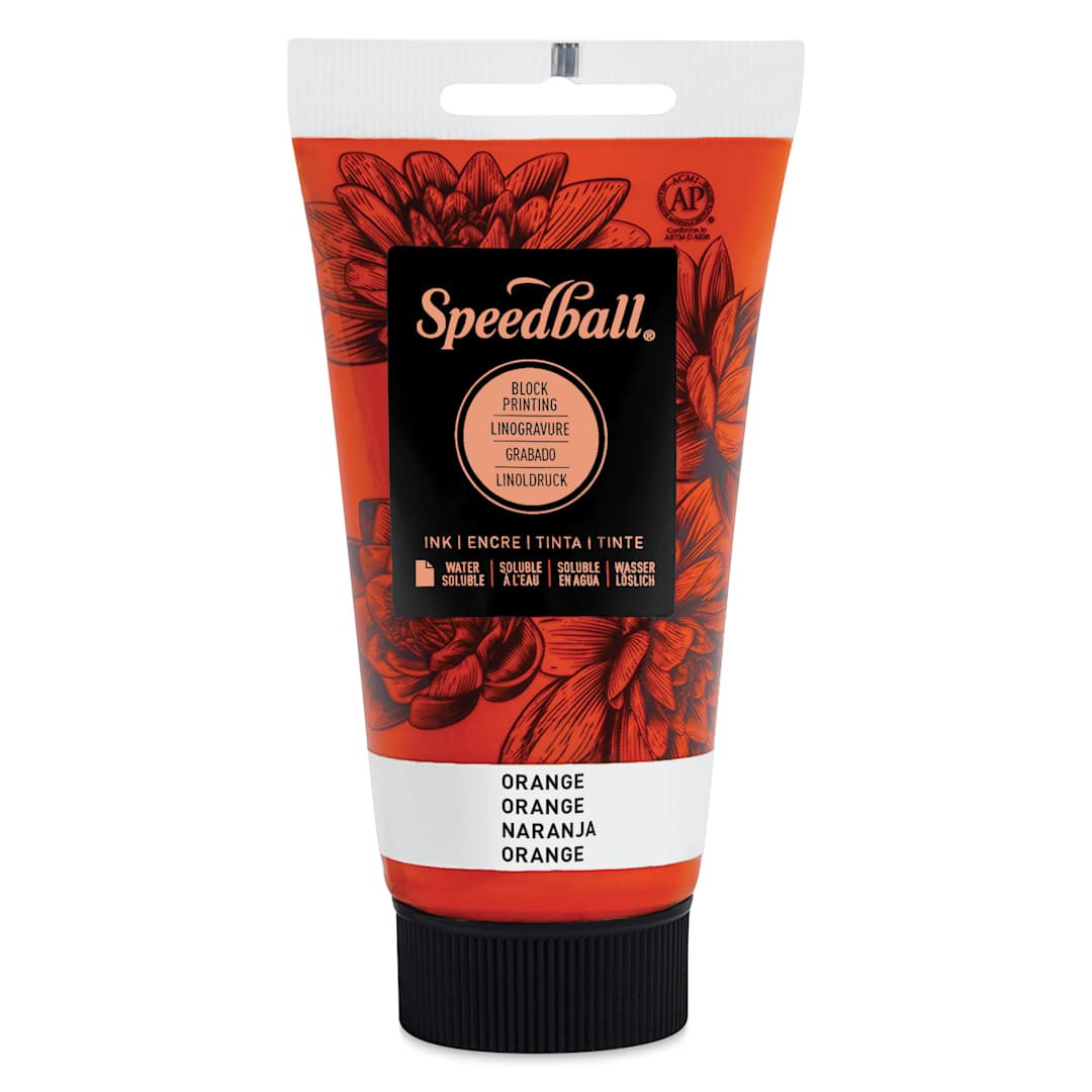 Open in modal - Speedball Water-Soluble Block Printing Ink - Orange, 2.5 oz