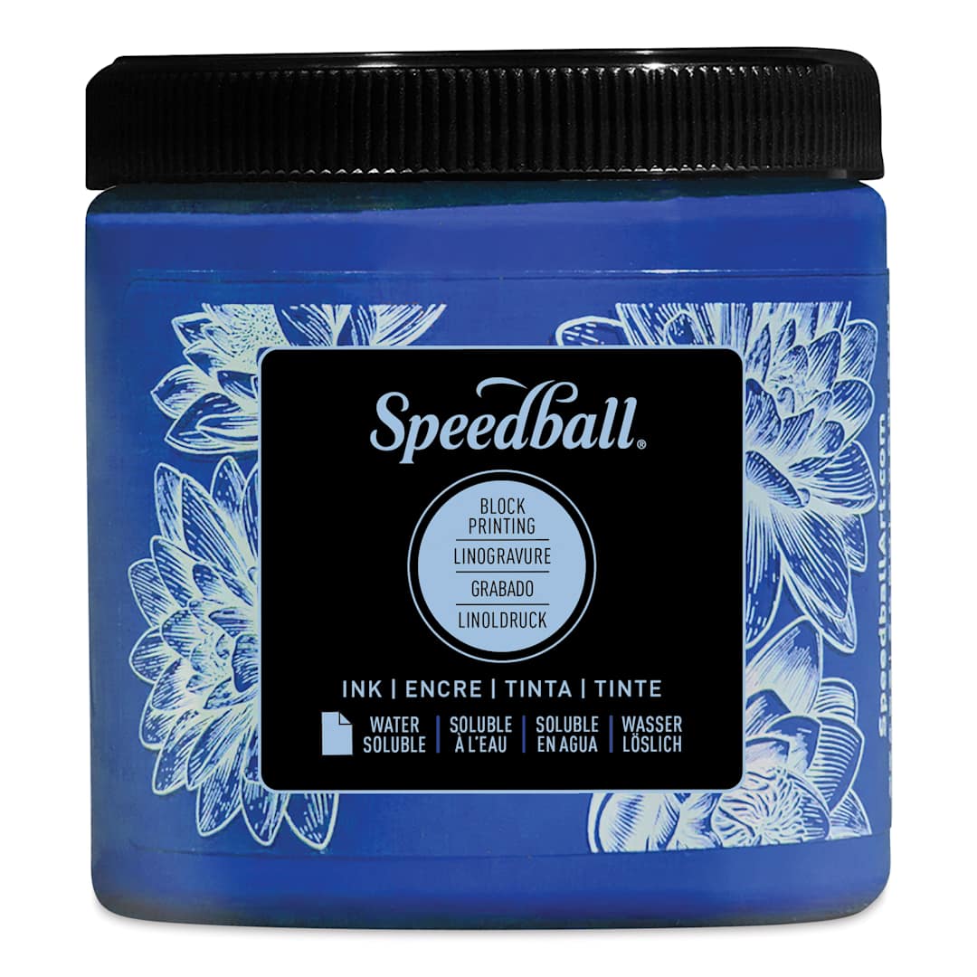 Open in modal - Speedball Water-Soluble Block Printing Ink - Blue, 8 oz