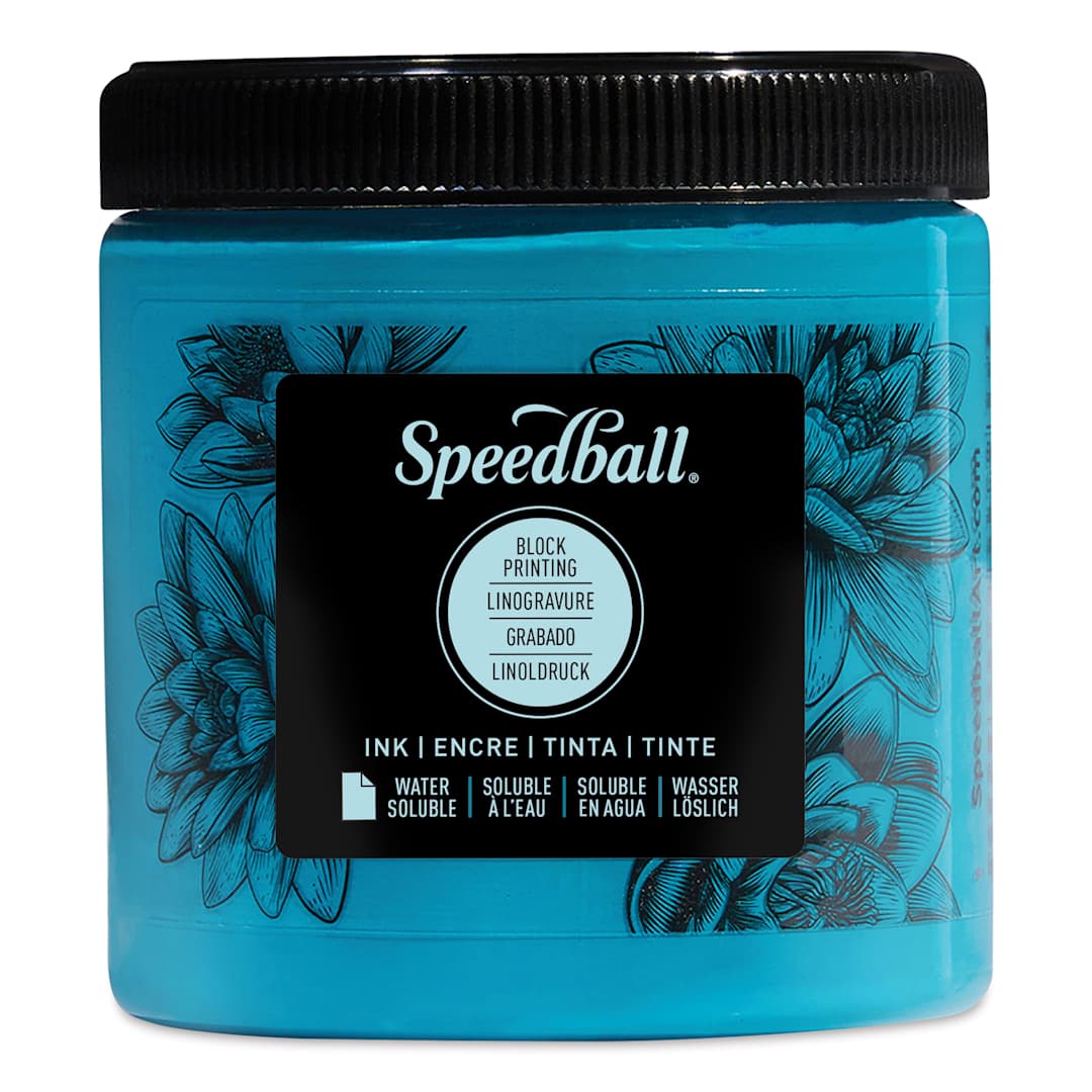 Open in modal - Speedball Water-Soluble Block Printing Ink - Turquoise, 8 oz