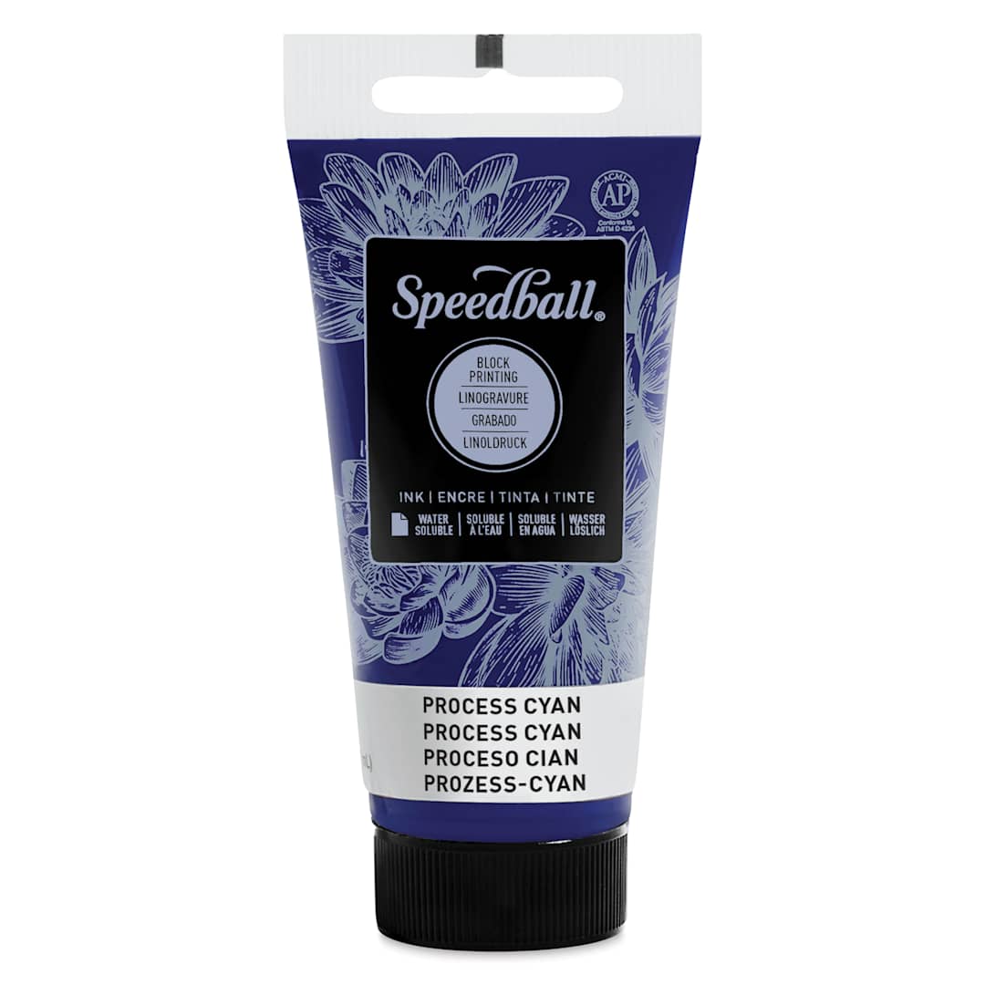 Open in modal - Speedball Water-Soluble Block Printing Ink - Process Cyan, 1.25 oz