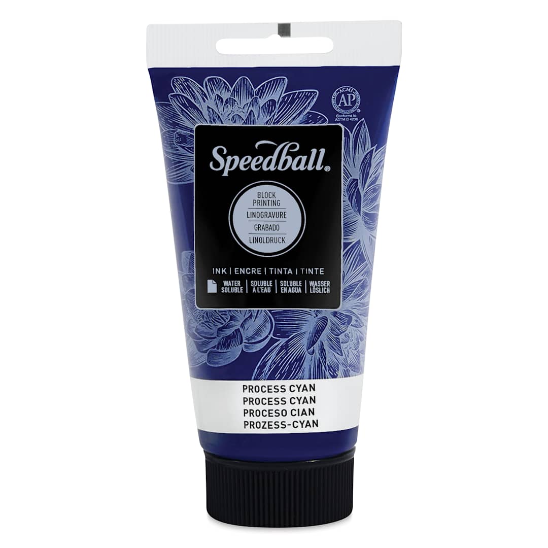 Open in modal - Speedball Water-Soluble Block Printing Ink - Process Cyan, 2.5 oz