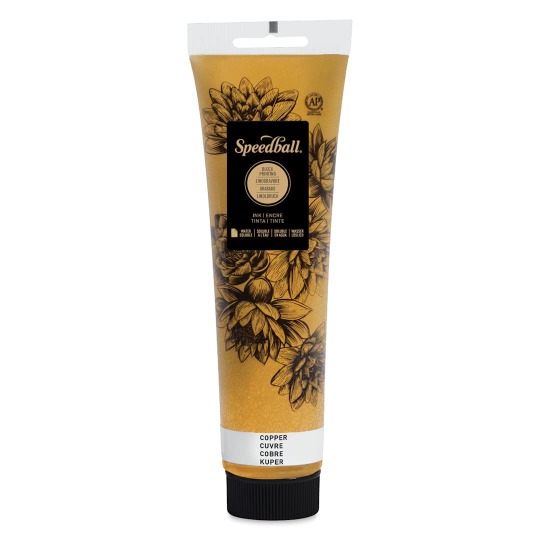 Open in modal - Speedball Water-Soluble Block Printing Ink - Copper (Metallic), 5 oz