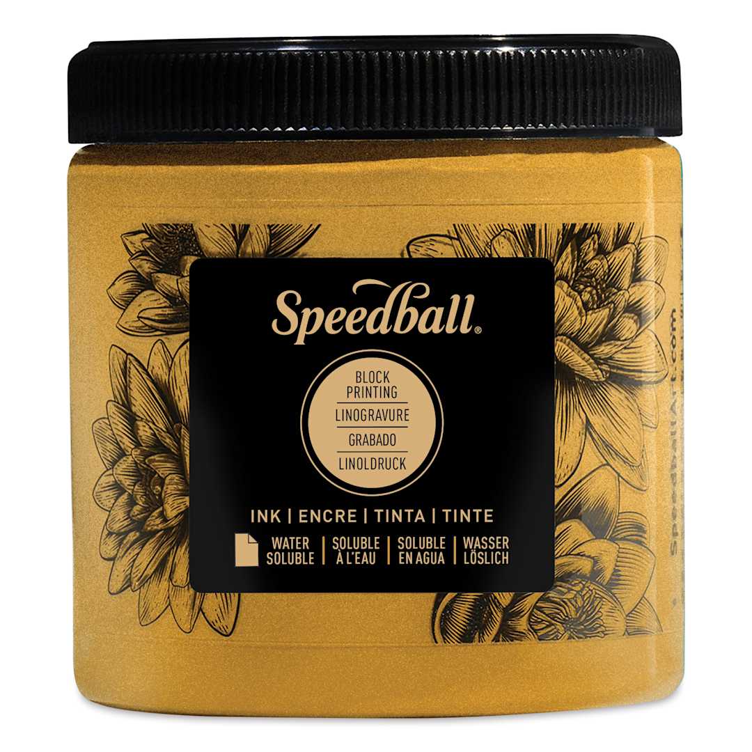 Open in modal - Speedball Water-Soluble Block Printing Ink - Copper (Metallic), 8 oz