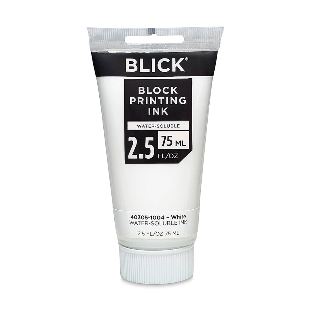 Open in modal - Blick Water-Soluble Block Printing Ink - White, 2.5 oz