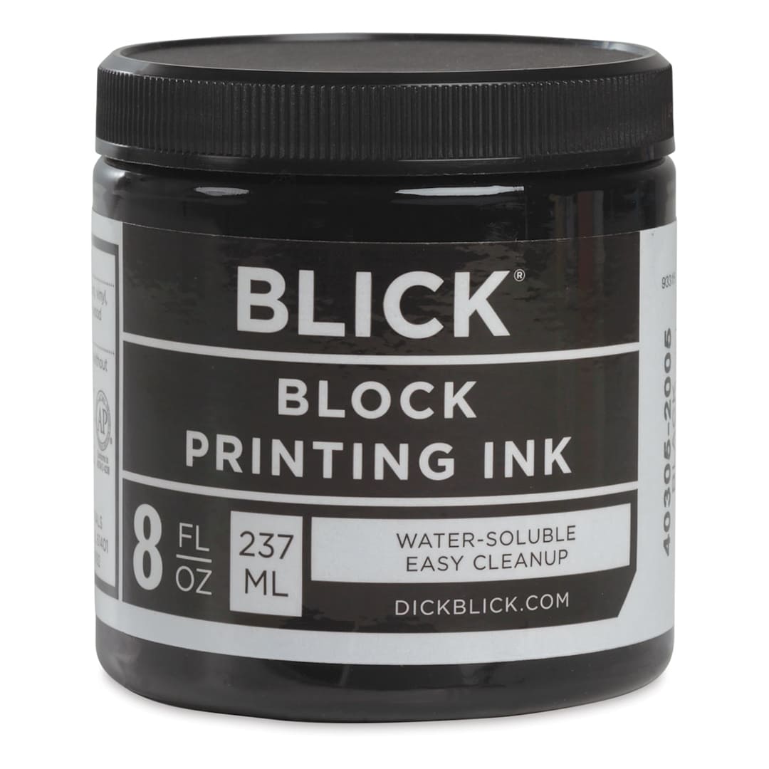 Open in modal - Blick Water-Soluble Block Printing Ink - Black, 8 oz