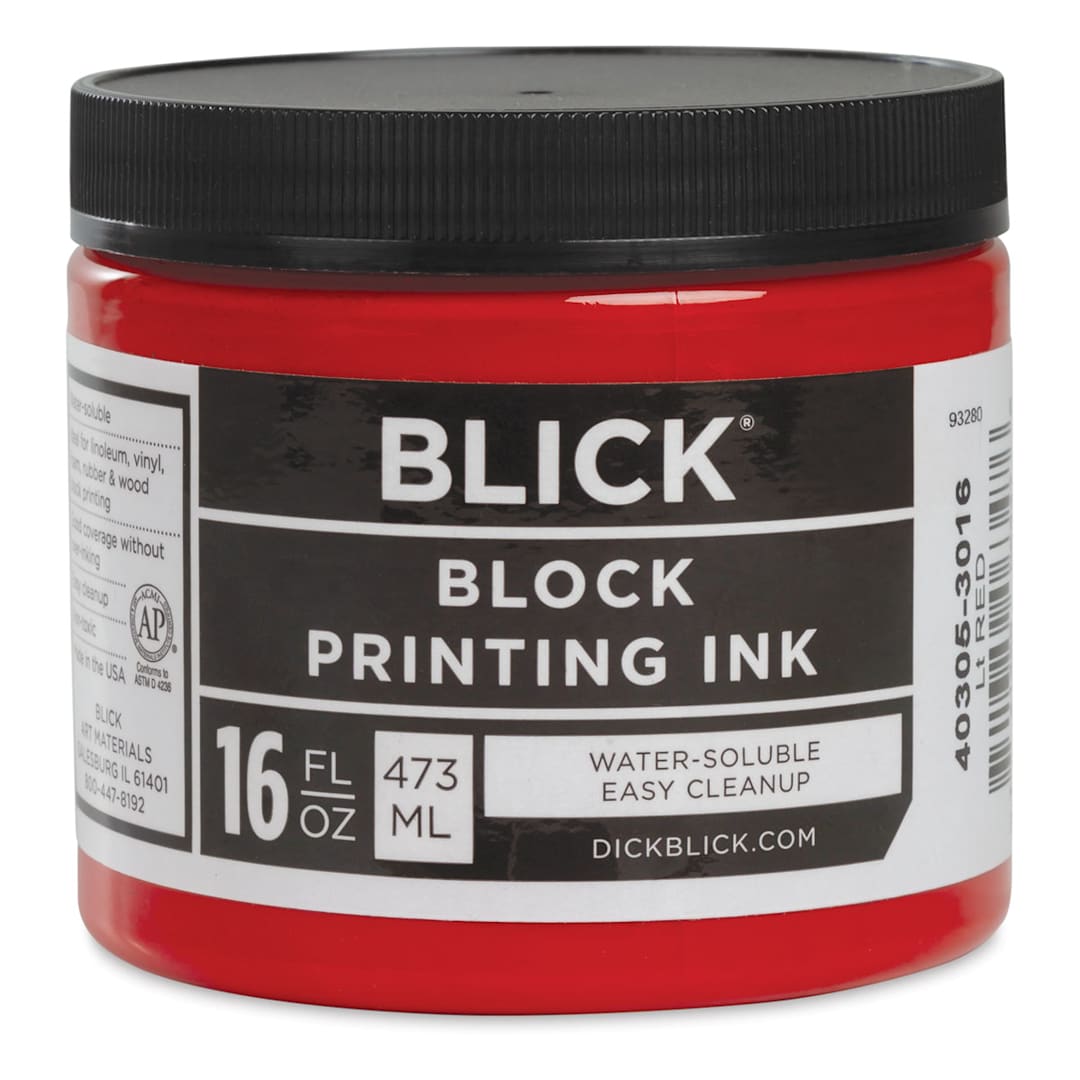 Open in modal - Blick Water-Soluble Block Printing Ink - Light Red, 16 oz
