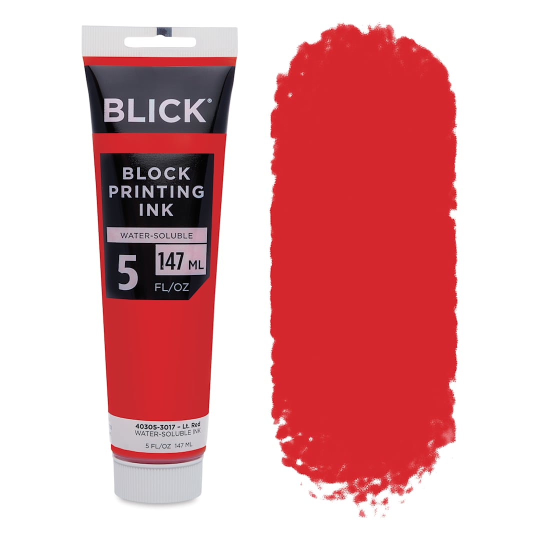 Open in modal - Blick Water-Soluble Block Printing Ink - Light Red, 5 oz Tube