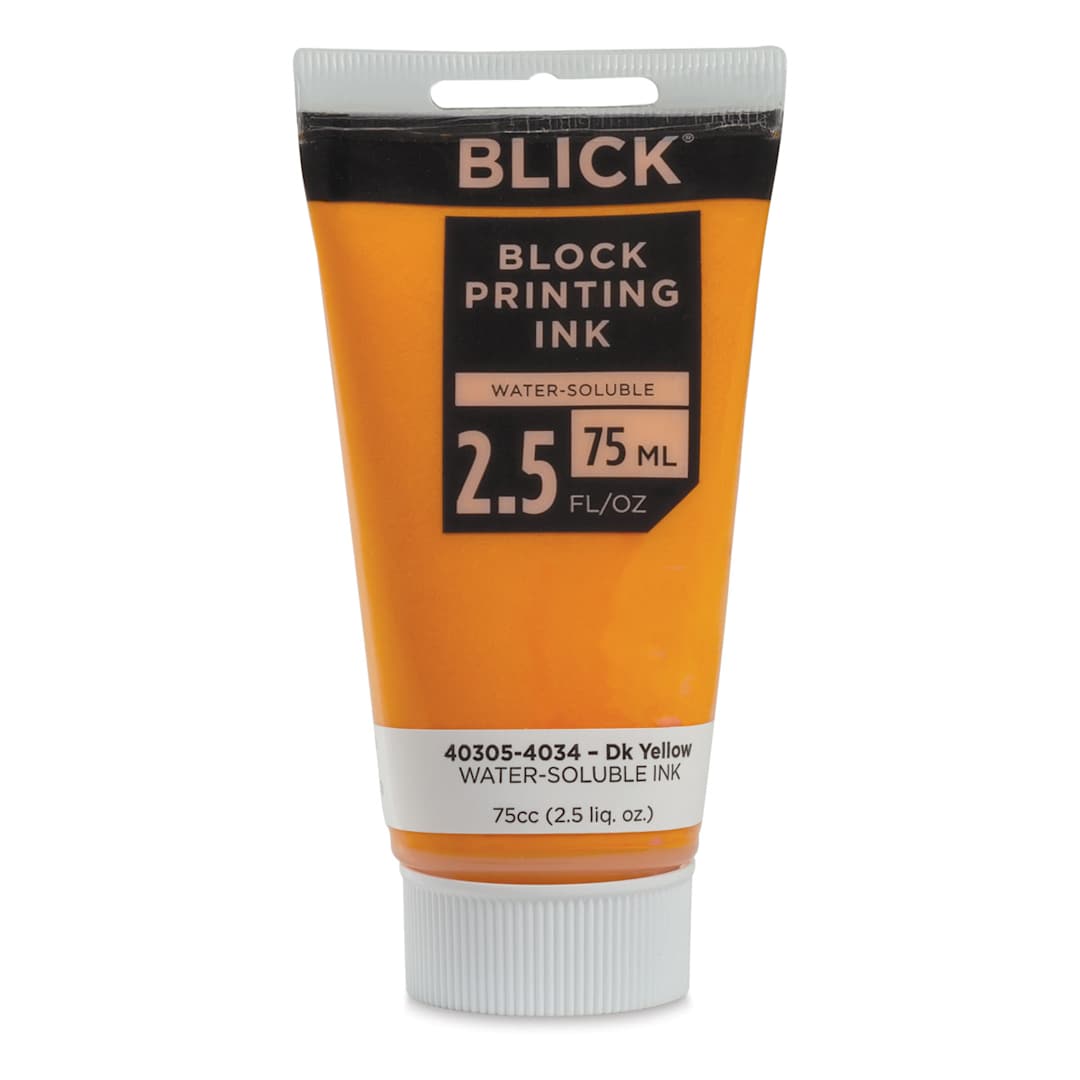 Open in modal - Blick Water-Soluble Block Printing Ink - Dark Yellow, 2.5 oz