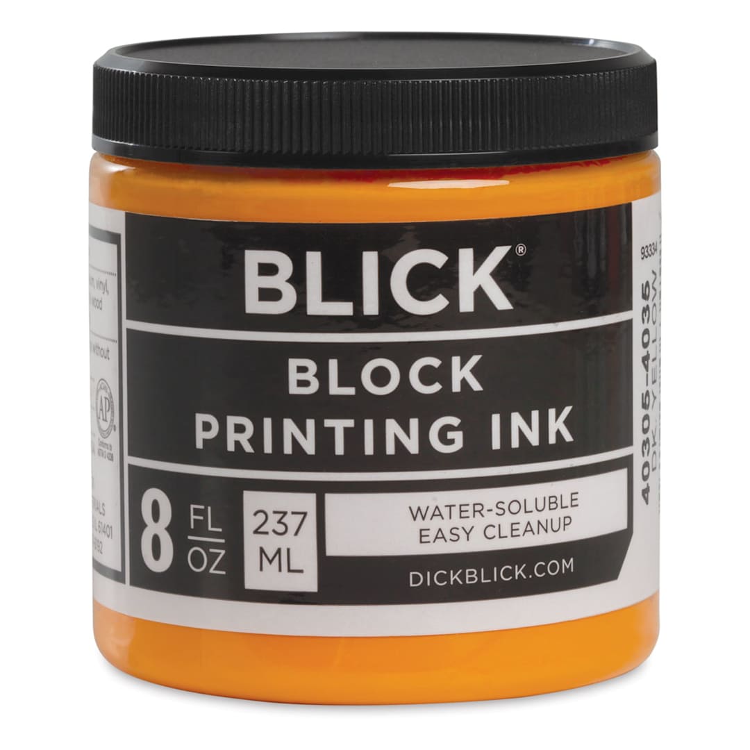Open in modal - Blick Water-Soluble Block Printing Ink - Dark Yellow, 8 oz