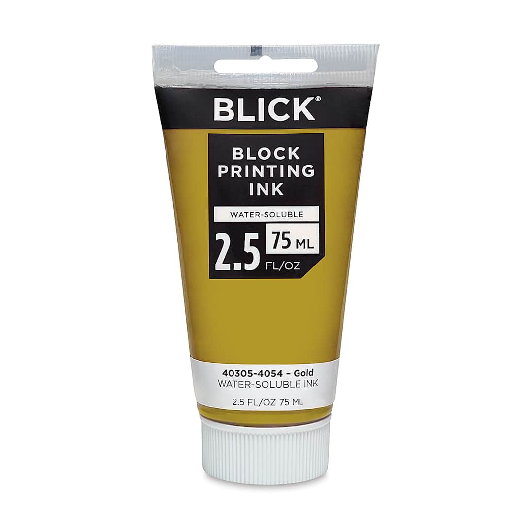 Open in modal - Blick Water-Soluble Block Printing Ink - Gold (Metallic), 2.5 oz