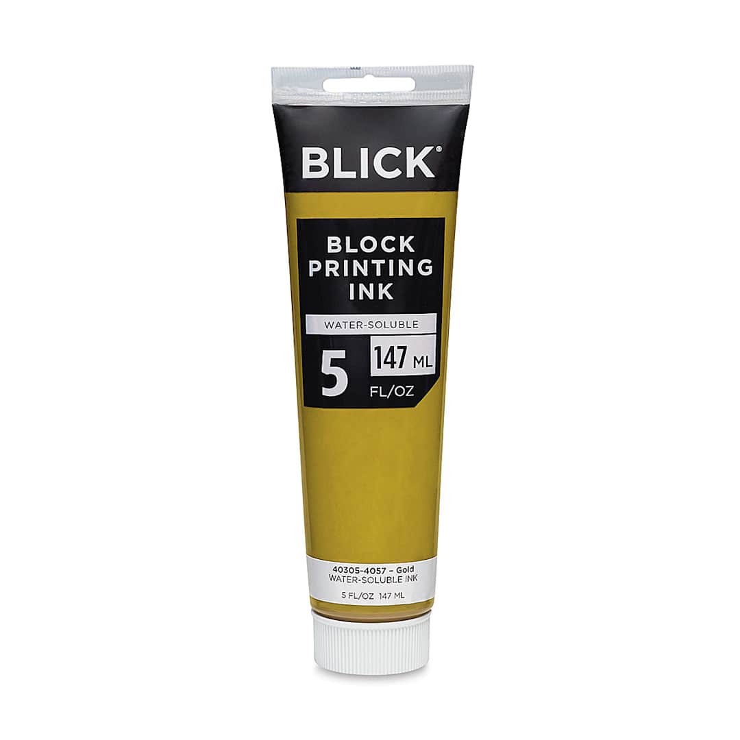 Open in modal - Blick Water-Soluble Block Printing Ink - Gold (Metallic), 5 oz