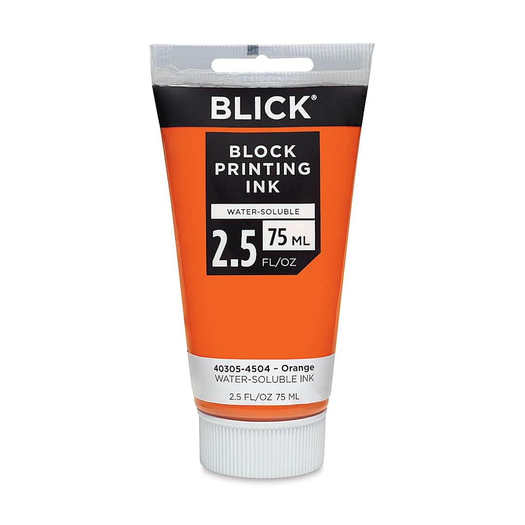 Open in modal - Blick Water-Soluble Block Printing Ink - Orange, 2.5 oz