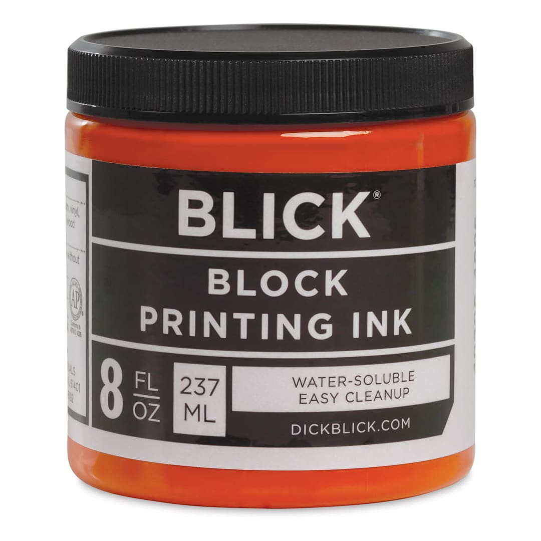 Open in modal - Blick Water-Soluble Block Printing Ink - Orange, 8 oz