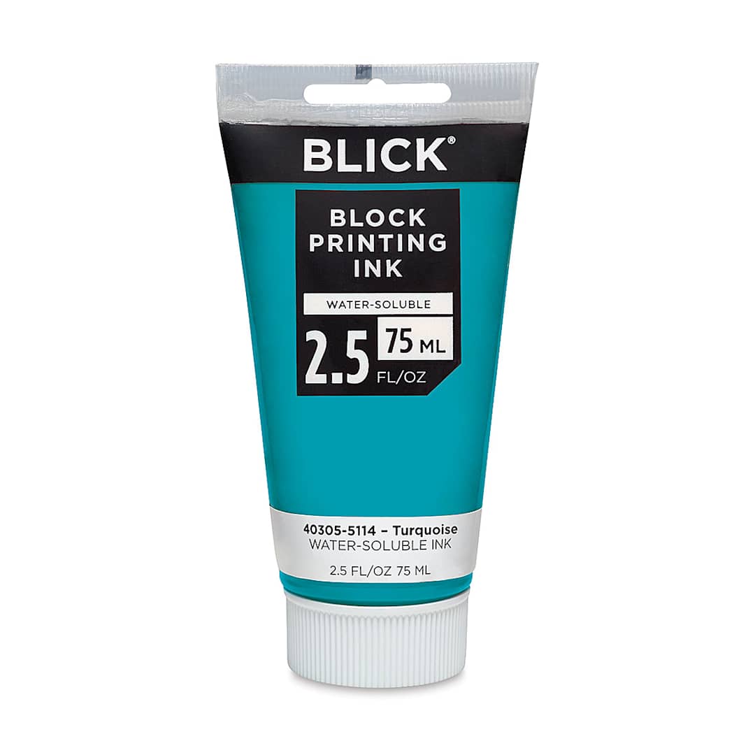 Open in modal - Blick Water-Soluble Block Printing Ink - Turquoise, 2.5 oz