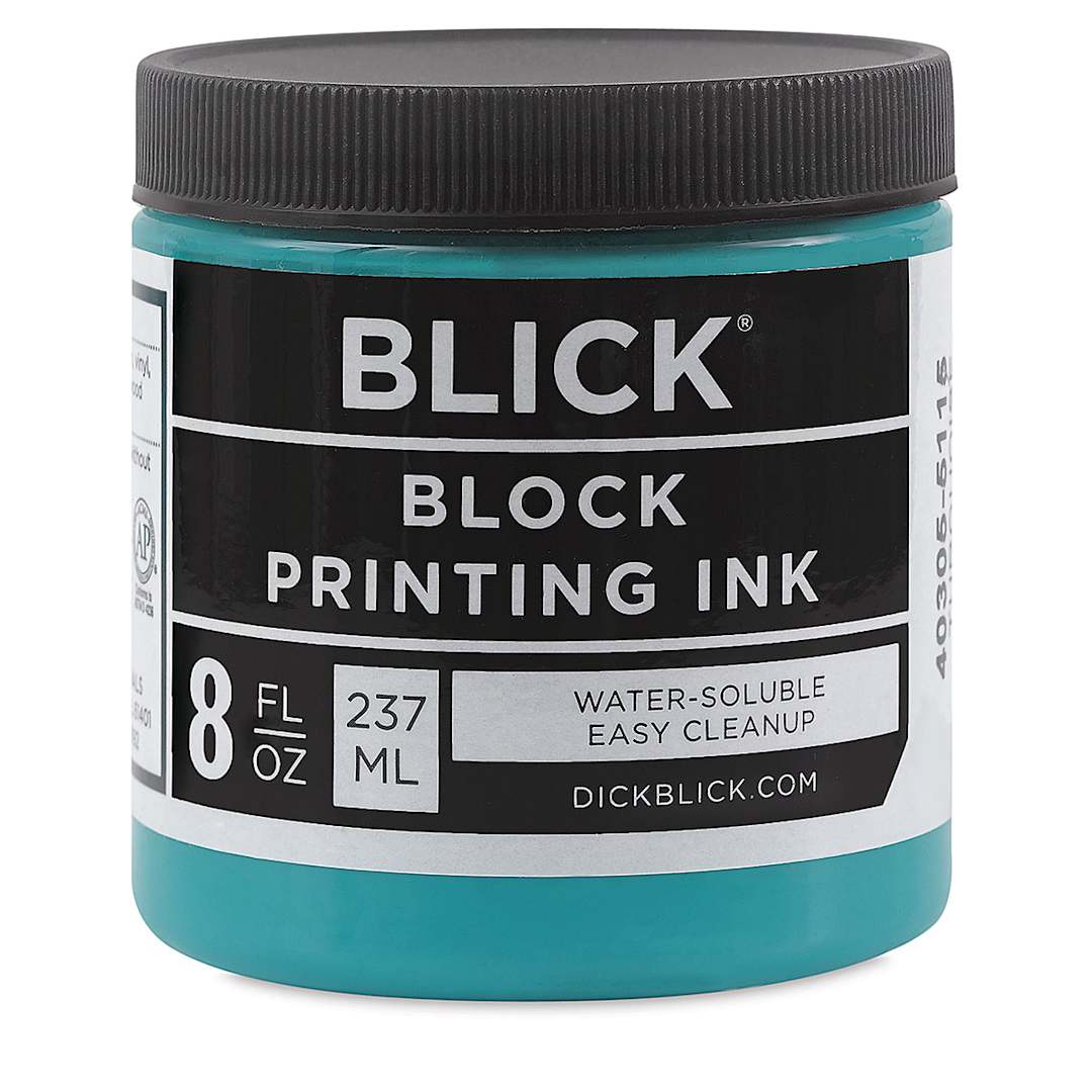 Open in modal - Blick Water-Soluble Block Printing Ink - Turquoise, 8 oz