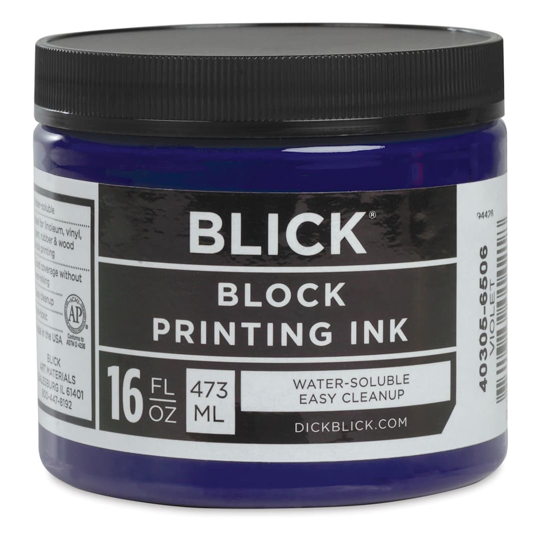 Open in modal - Blick Water-Soluble Block Printing Ink - Violet, 16 oz