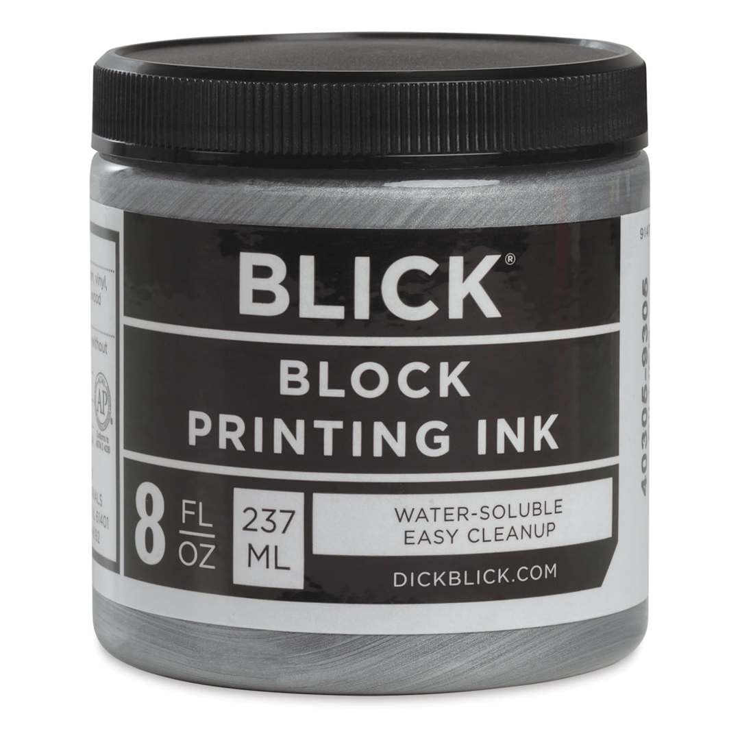Open in modal - Blick Water-Soluble Block Printing Ink - Silver (Metallic), 8 oz