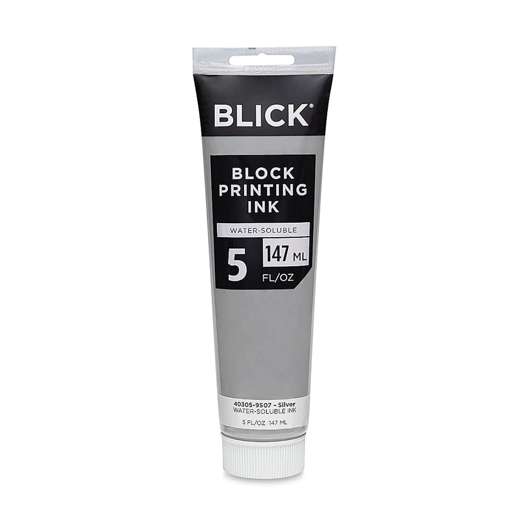 Open in modal - Blick Water-Soluble Block Printing Ink - Silver (Metallic), 5 oz