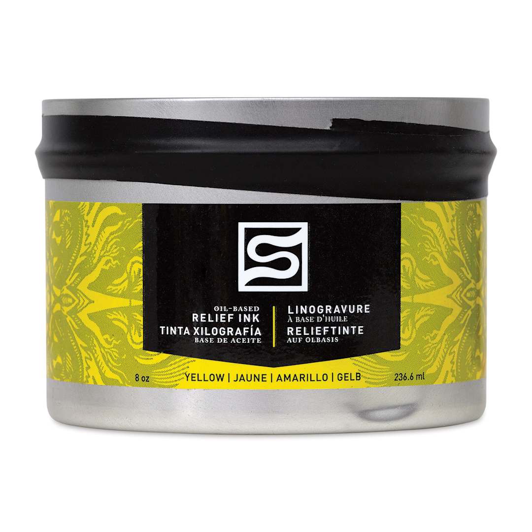 Open in modal - Speedball Oil-Based Relief Ink - Yellow, 8 oz front of packaging