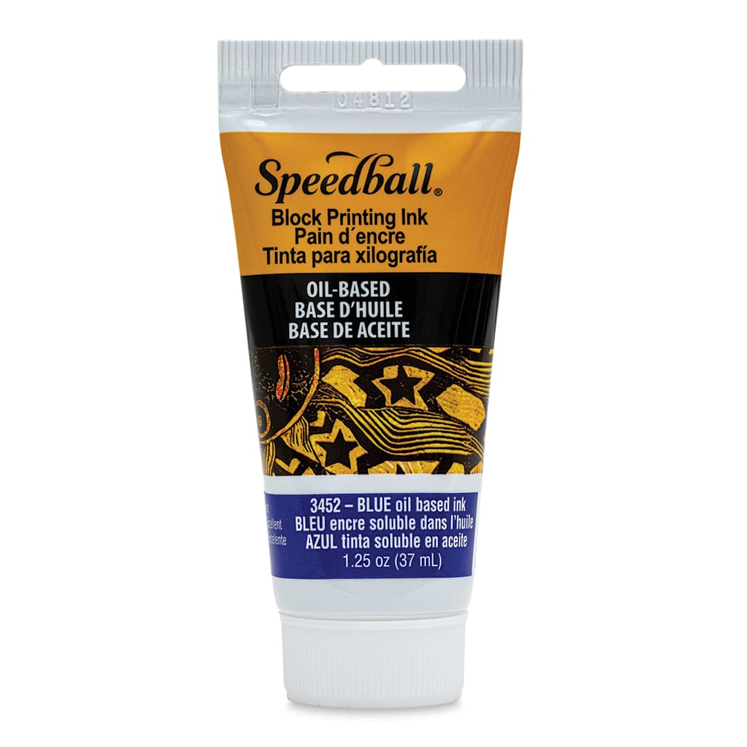 Open in modal - Speedball Oil Base Block Printing Ink - Blue, 1.25 oz - front