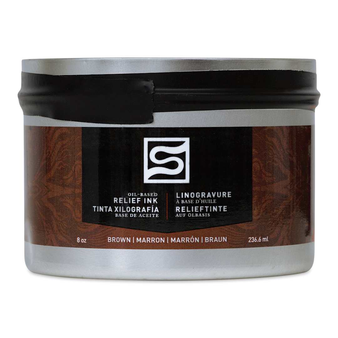 Open in modal - Speedball Oil-Based Relief Ink - Brown, 8 oz front of packaging