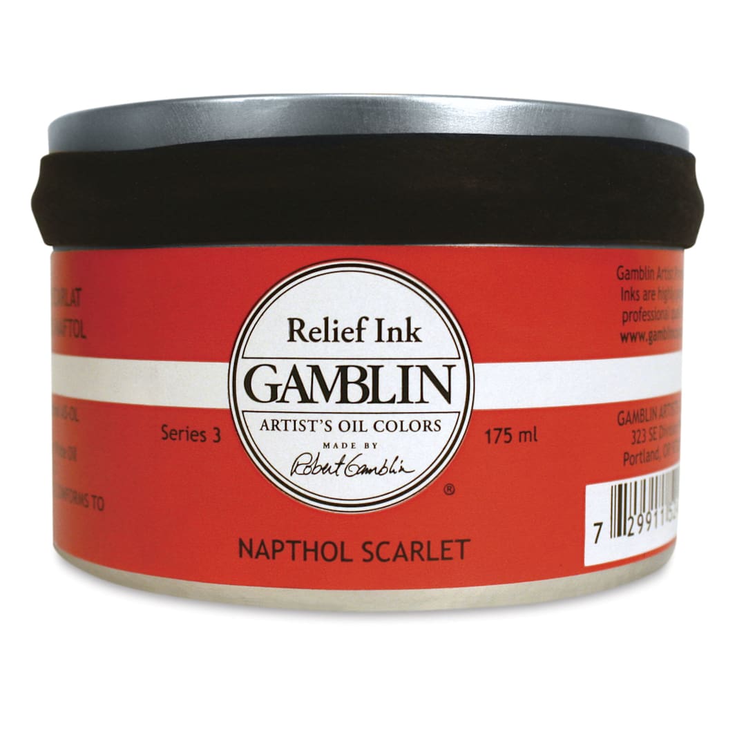 Open in modal - Gamblin Artist's Colors Relief Ink - Napthol Scarlet, 175 ml