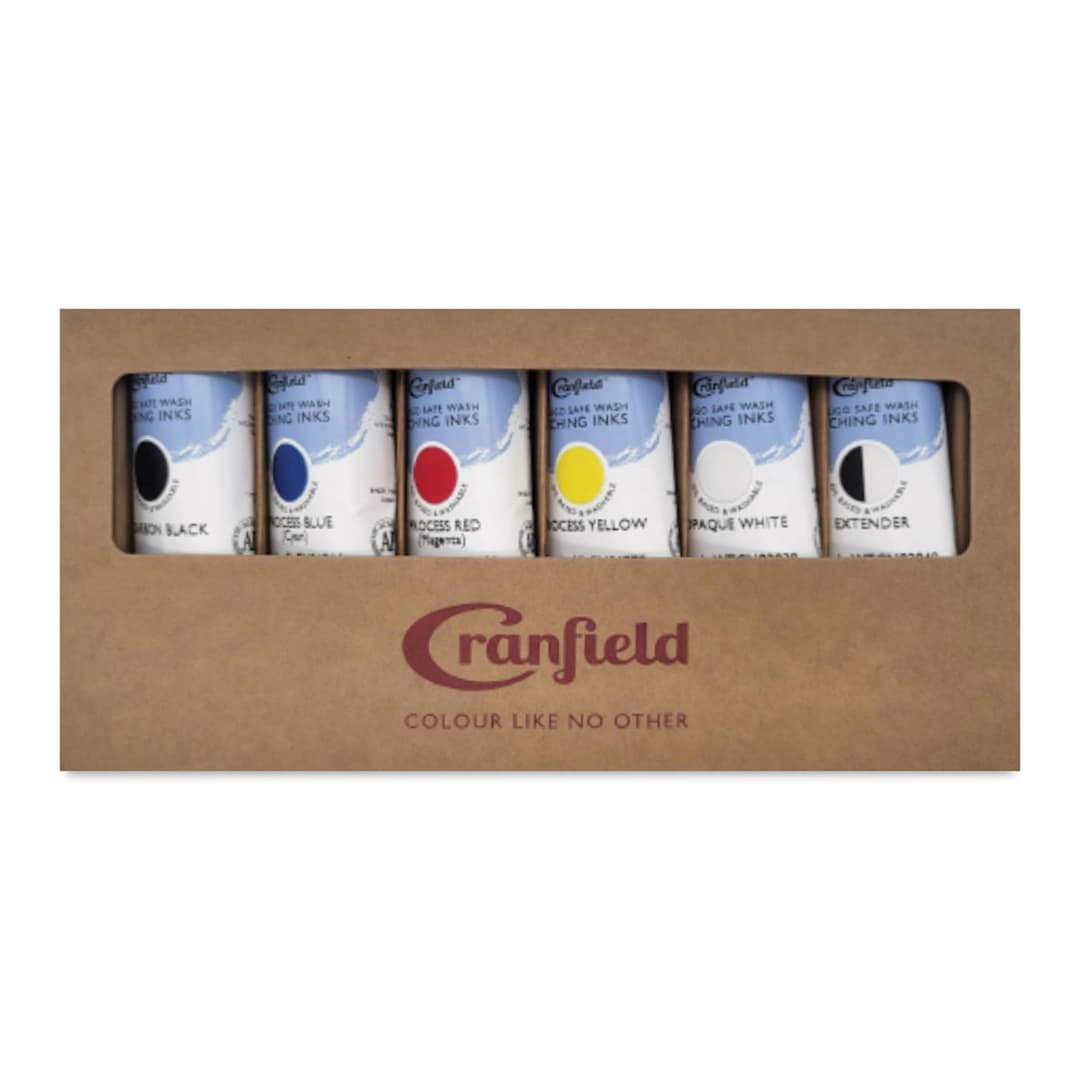 Open in modal - Cranfield Caligo Safe Wash Etching Inks - Set of 6, 75 ml Tubes (front of packaging)