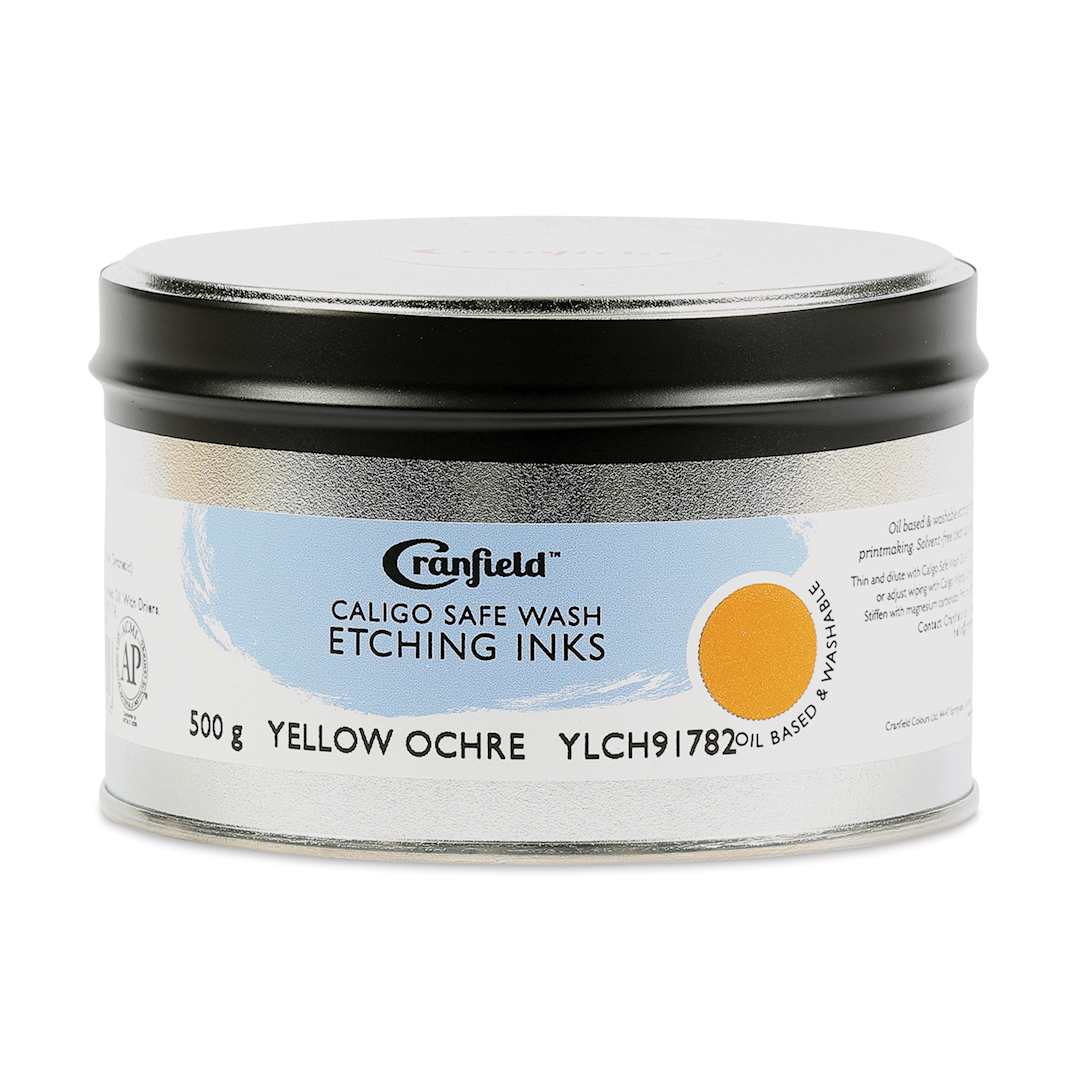 Open in modal - Cranfield Caligo Safe Wash Etching Ink - Yellow Ochre, 500 g Can (Front)