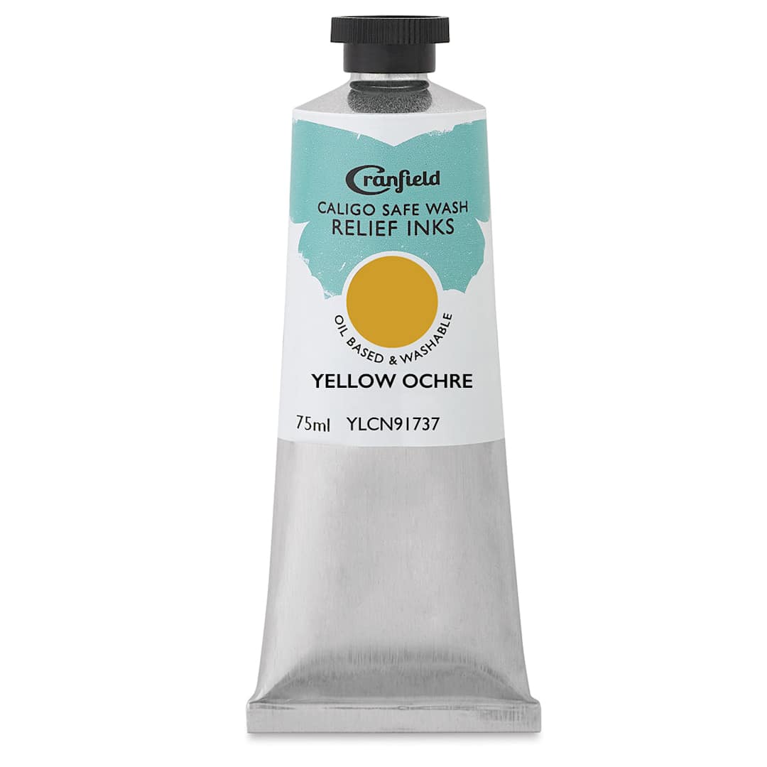 Open in modal - Cranfield Caligo Safe Wash Relief Ink - Yellow Ochre, 75 ml