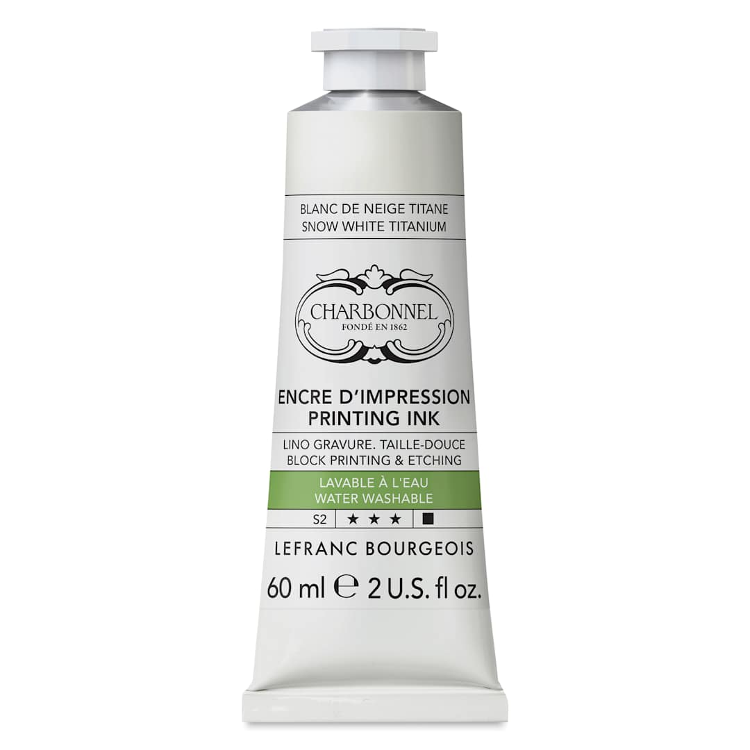 Open in modal - Charbonnel Water Washable Printing Ink - Snow White Titanium, 60 ml