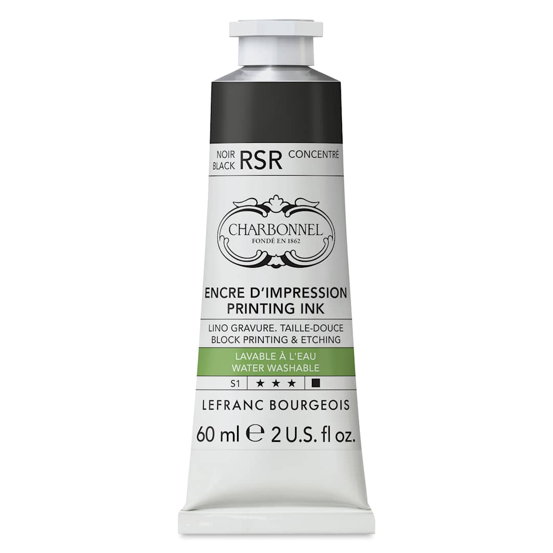 Open in modal - Charbonnel Water Washable Printing Ink - Black RSR, 60 ml
