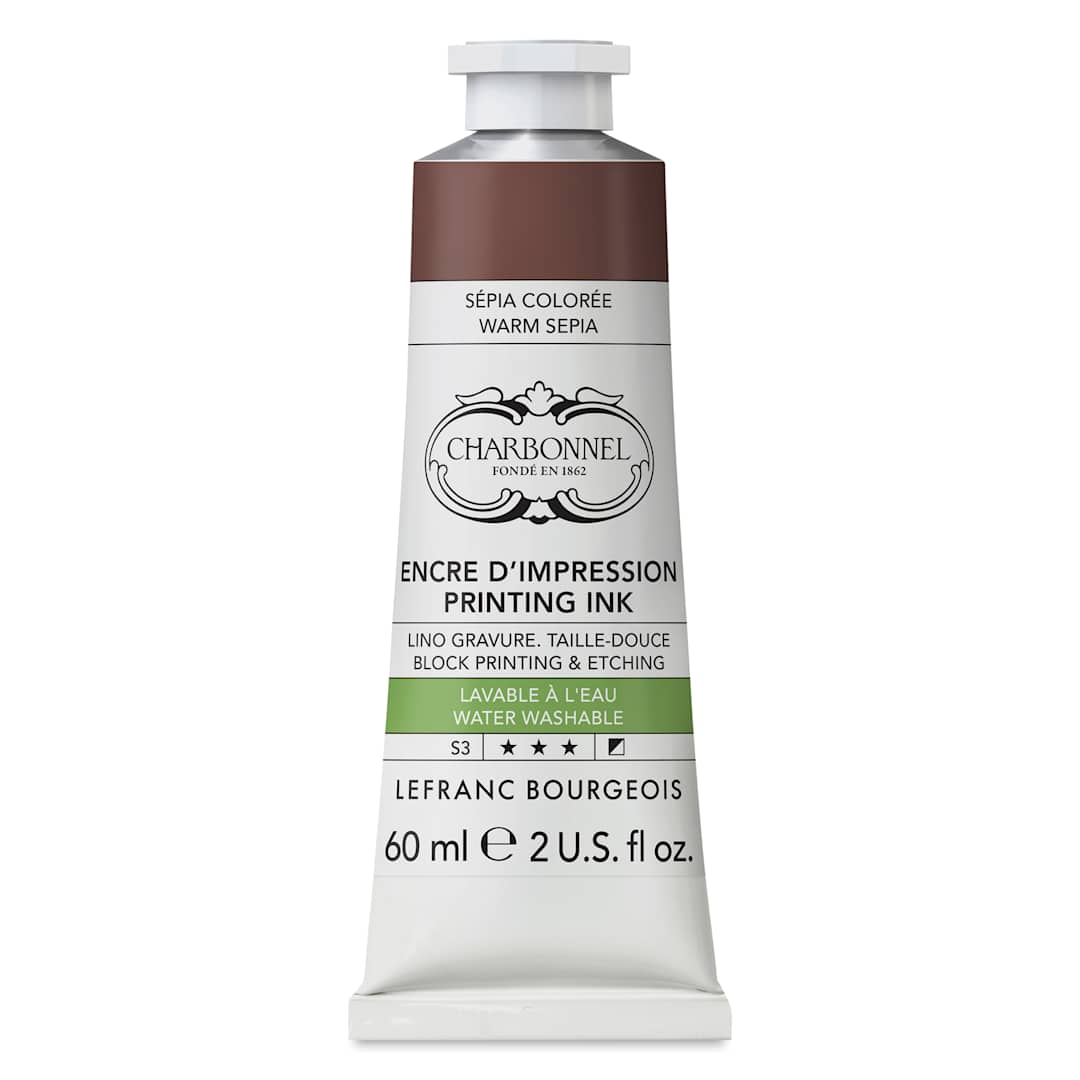 Open in modal - Charbonnel Water Washable Printing Ink - Warm Sepia, 60 ml