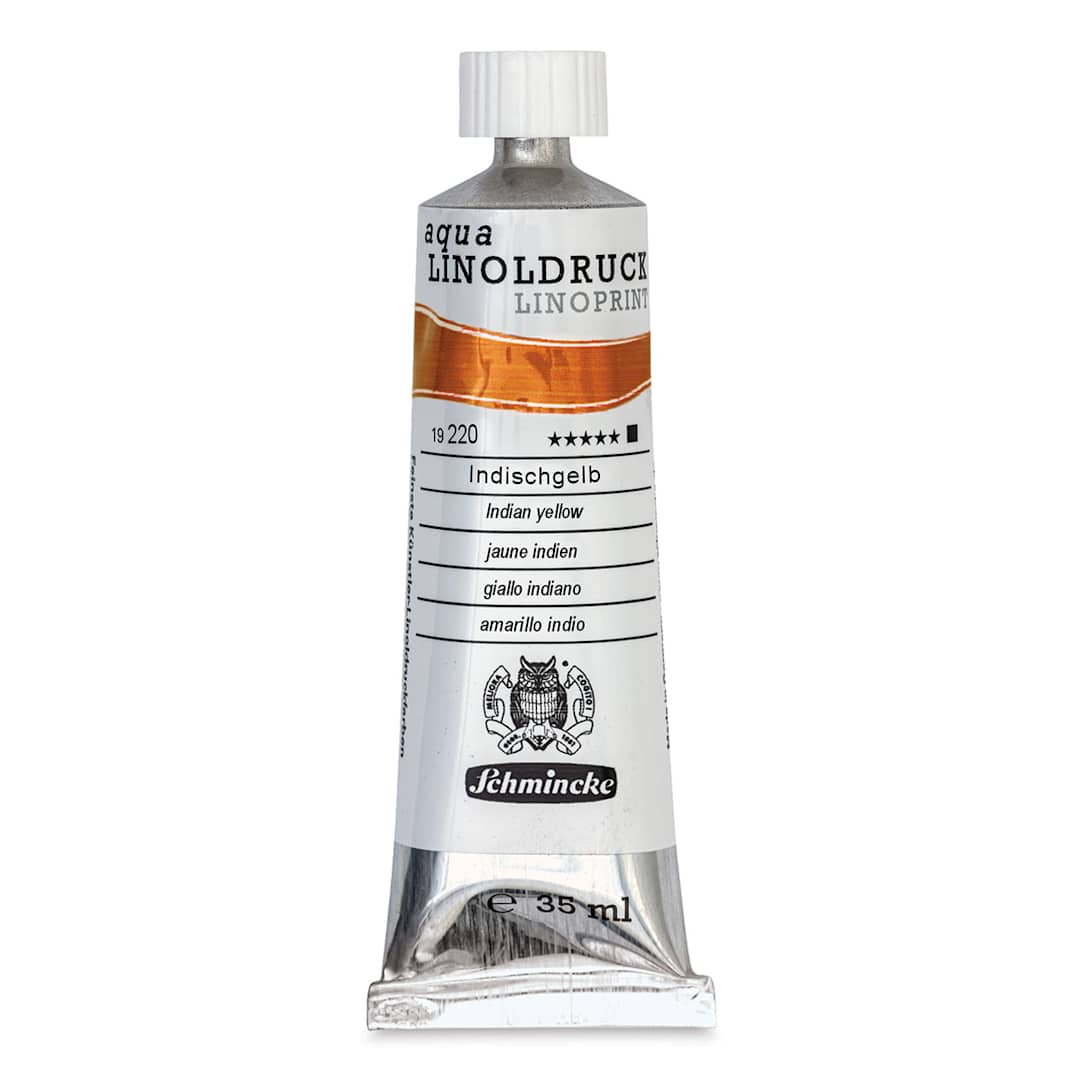 Open in modal - Schmincke Aqua Linoprint Ink - Indian Yellow, 35 ml - front