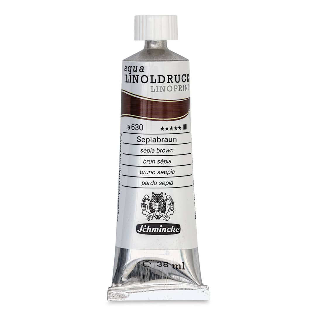 Open in modal - Schmincke Aqua Linoprint Ink - Sepia Brown, 35 ml - front