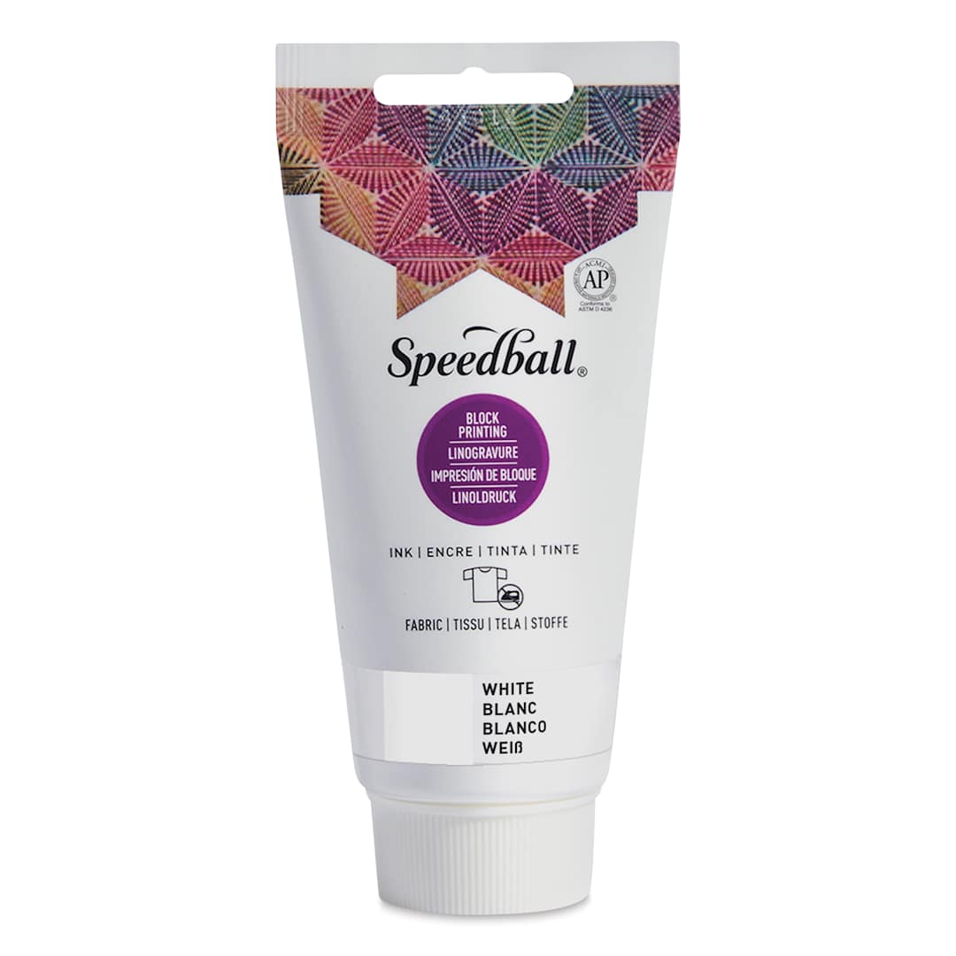 Open in modal - Speedball Fabric and Paper Block Printing Ink - White, 2.5 oz