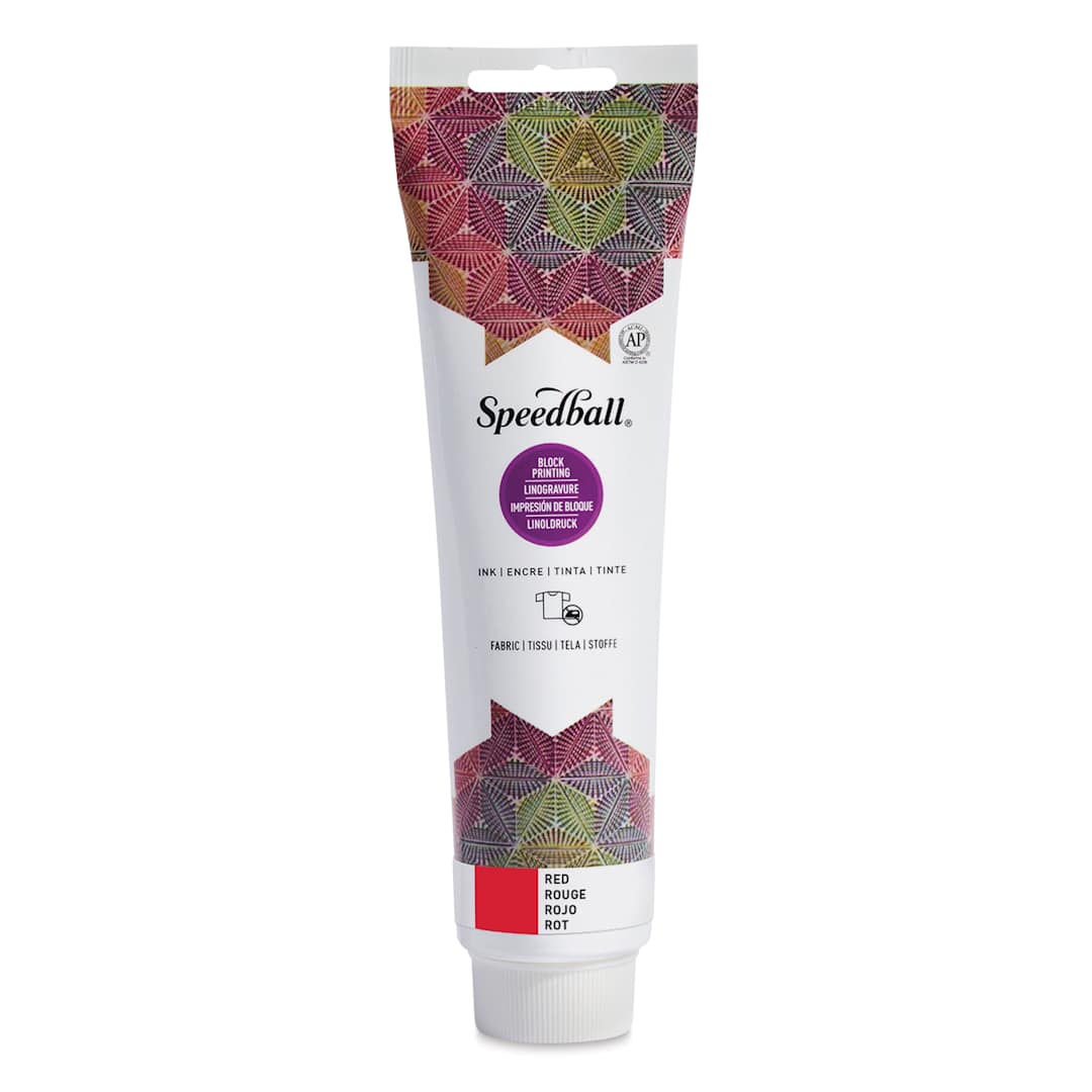Open in modal - Speedball Fabric and Paper Block Printing Ink - Red, 5 oz