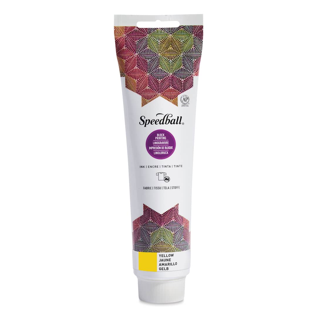 Open in modal - Speedball Fabric and Paper Block Printing Ink - Yellow, 5 oz